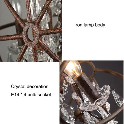 Lustre suspension style américain rétro en cristal pour bar et restaurant — LZ4X9J