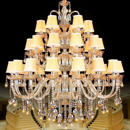 Lustre moderne en cristal et chrome pour éclairage de luxe — LZ4X9T