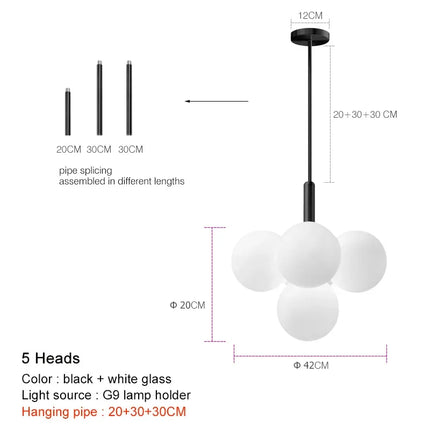 Suspension LED en verre décorative de luxe pour restaurant — LZ4N7Q