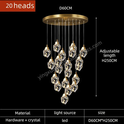 Lustre suspension en cristal pour éclairage élégant et moderne — LZ4X9T
