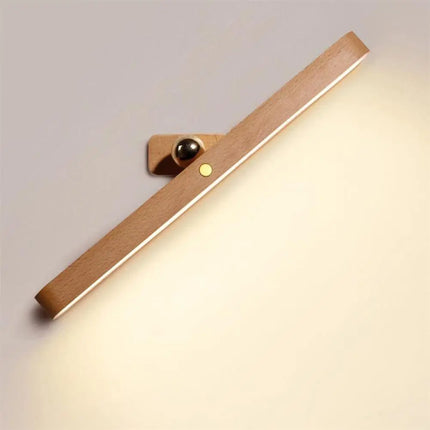 Applique murale LED magnétique en bois avec miroir et lumière de remplissage rechargeable — LZ4X9P