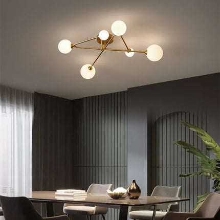 Lustre suspension en cuivre au design moderne pour intérieur élégant — LZ4X9T