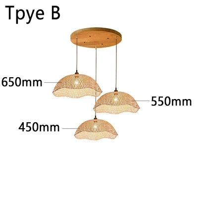 Suspension rétro en bambou tressé pour salon et restaurant — LZ4X9D7