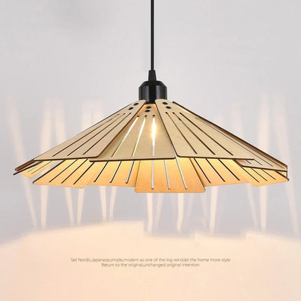 Suspension en bois style rétro japonais pour décoration intérieure — LZ4M7Q2