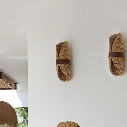Applique murale rétro en tissage de vigne style nordique élégant — LZ4P9XJ