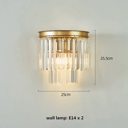 Lustre LED rétro américain en métal avec chaîne et cristal — LZ4X9P