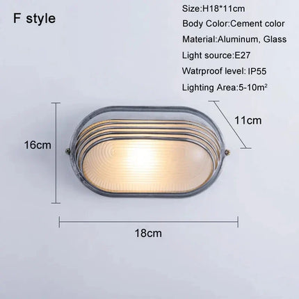 Applique murale LED rétro en aluminium étanche pour intérieur et extérieur — LZ4P9XQ