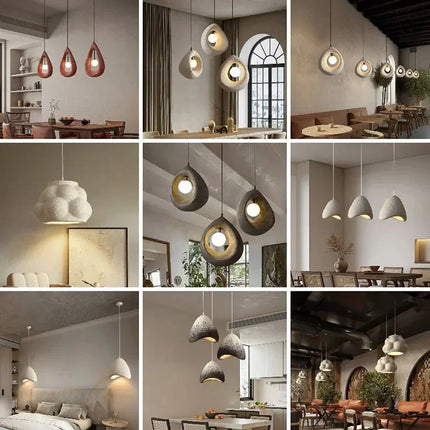 Lustre LED japonais créatif pour décoration intérieure artistique — LZ4X9Q7