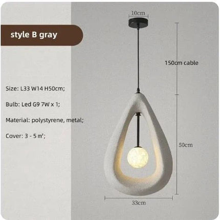 Lustre LED japonais créatif pour décoration intérieure artistique — LZ4X9Q7