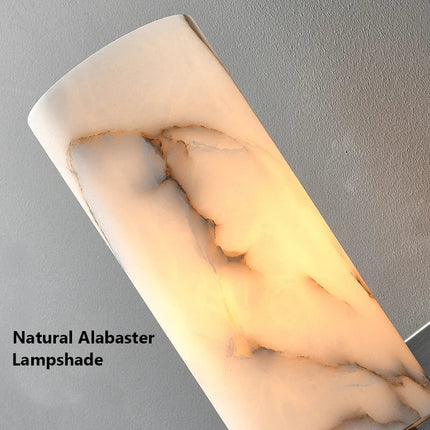 Applique murale luxe en albâtre, cuivre et marbre naturel — LZ4X9P2Q
