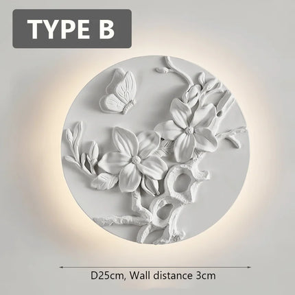 Applique murale circulaire en verre au style rétro pour intérieur élégant — LZ4X9D2