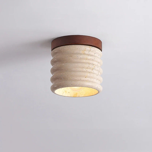 Plafonnier spot décoratif japonais Wabi Sabi jaune crème pour couloir et balcon — LZ7D9X