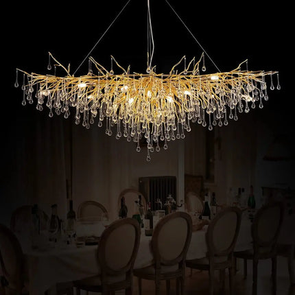 Lustre suspension moderne en cristal goutte de pluie décoratif — LZ4P9XJ