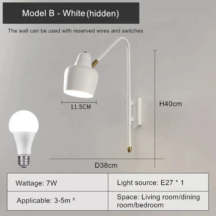 Applique murale moderne à bras pivotant pour intérieur élégant — LZ4X9P2