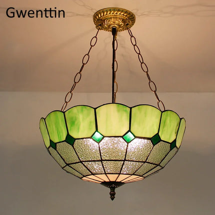 Suspension en verre teinté style Tiffany pour décoration intérieure — LZQ7M2