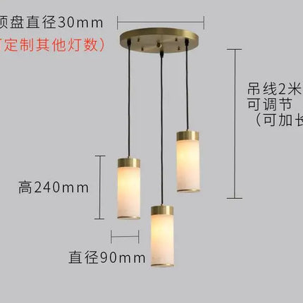 Suspension rétro en cuivre avec abat-jour marbre pour intérieur et jardin — LZ4X9P