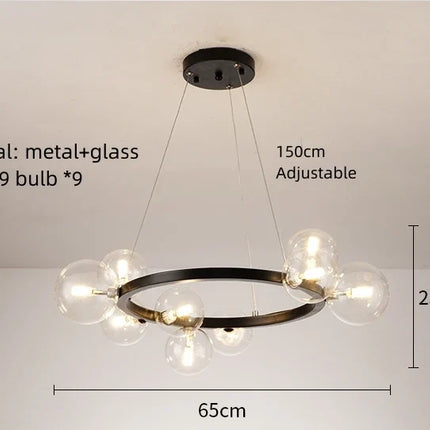 Lustre en verre avec suspension à cordon réglable et ampoule incluse — LZ4X9T