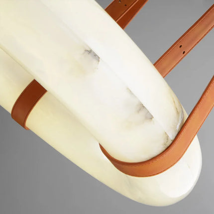 Lustre LED minimaliste en cuivre et marbre naturel — LZ4X9Q2