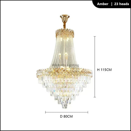 Lustre LED en cristal au design moderne pour villa duplex — LZ4X9P2