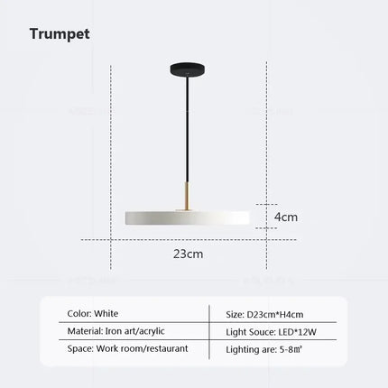 suspension led moderne lumière disque suspendus décoration luminaire lustre
