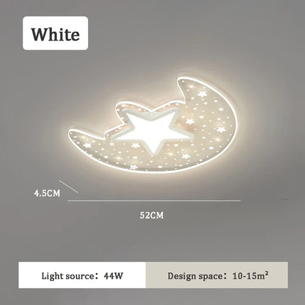 Plafonnier romantique lune et ciel étoilé pour enfants — LZ4P9XJ2