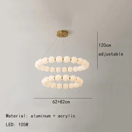 Lustre LED rond nordique en acrylique doré pour salon et salle à manger — LZ4X9P