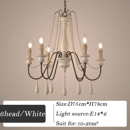 Lustre rétro en bois pour décoration intérieure élégante — LZ4X9T2