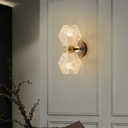 Applique murale décorative en cuivre et verre avec LED intégrée — LZ4X9Q7