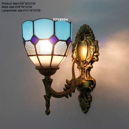 Applique murale décorative en verre avec fleurs turques et abat-jour baroque — LZ4X9T2