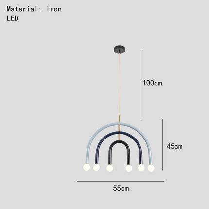 Lustre suspension réglable en fil métallique arc-en-ciel art déco — LZ4P9XQ