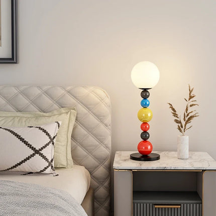 Lampadaire moderne avec perles colorées et abat-jour en verre — LZ4X9T