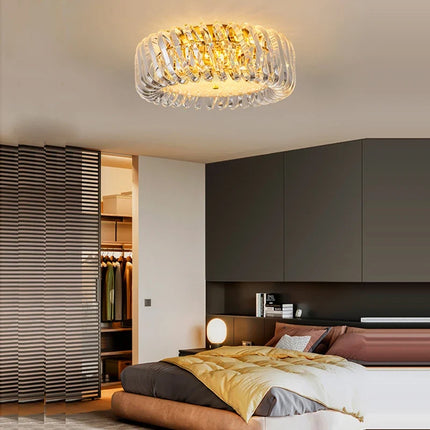 Lustre LED en verre cristal Art déco à intensité variable — LZ4P9XJ