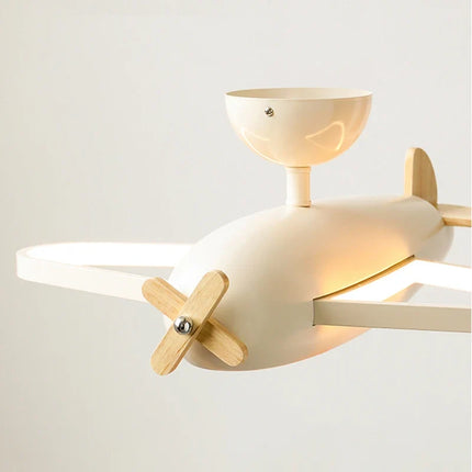 Plafonnier en bois avion style dessin animé pour chambre enfant — LZ4X9P