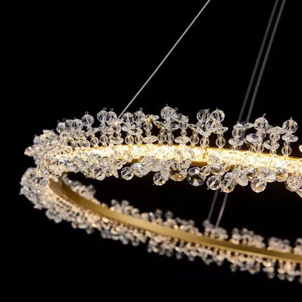 Lustre en cristal avec anneau doré pour suspension intérieure — LZ4X9M