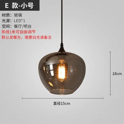 Lustre suspension en verre style nordique pour restaurant et café — LZ4X9T
