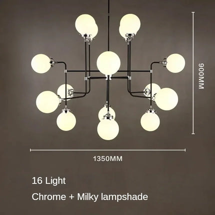 lustre artistique en verre pour décoration intérieure moderne