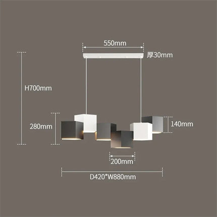 Lustre suspension nordique design prisme hexagonal simple — LZ4X9T1