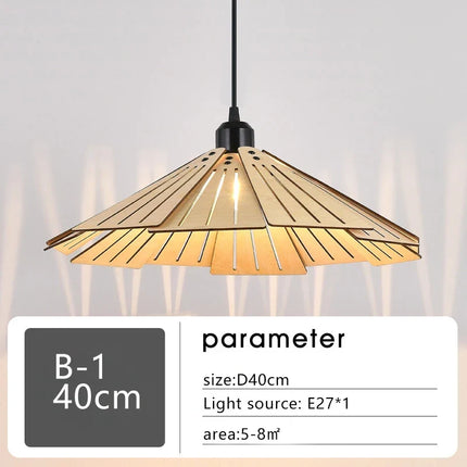 Suspension en bois style rétro japonais pour décoration intérieure — LZ4M7Q2