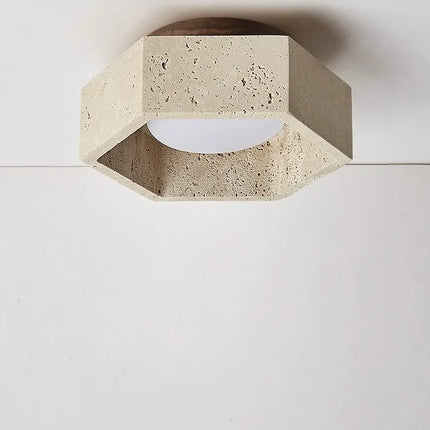 Plafonnier LED moderne en travertin pour intérieur élégant — LZ4X9P2