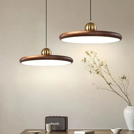 Lustre suspension en fer effet grain de bois avec variateur — LZ4P9XQ