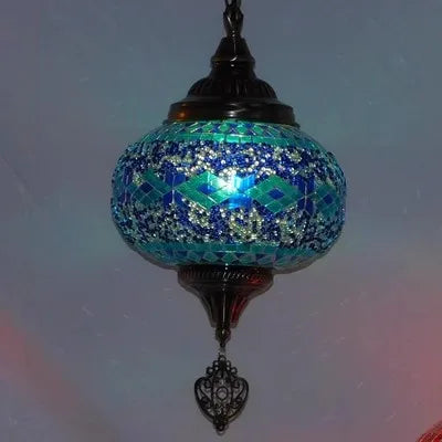 Suspension bohème en verre teinté fait main en Turquie — LZ4X9Q