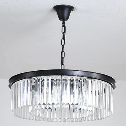 Lustre rond en cristal de luxe avec lampes dorées — LZ4X9P