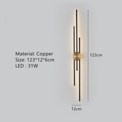 Applique murale LED en laiton minimaliste pour allée et restaurant — LZ4X9T1