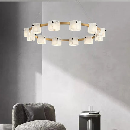Suspension minimaliste en marbre naturel avec éclairage LED intégré — LZ4X9P