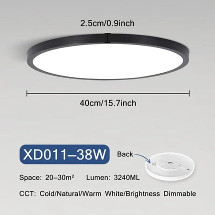 Plafonnier LED rond ultra mince à montage en surface — LZ4N7Q2F
