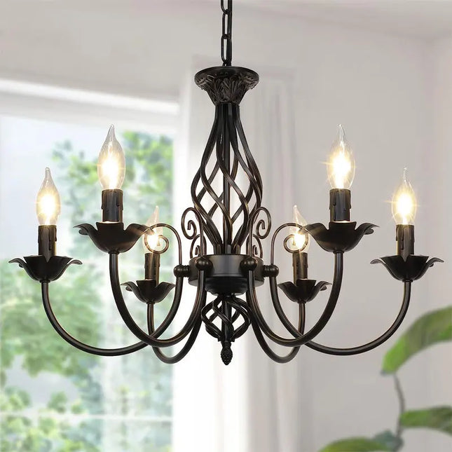 Lustre suspension vintage en fer forgé métallique — LZ4P9XQ