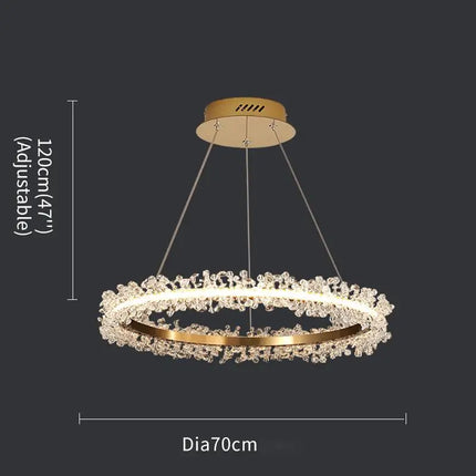 Lustre en cristal avec anneau doré pour suspension intérieure — LZ4X9M