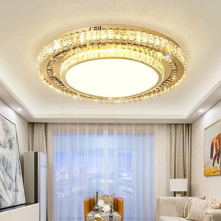 Lustre rond en verre de cristal LED moderne — LZ7XQ2