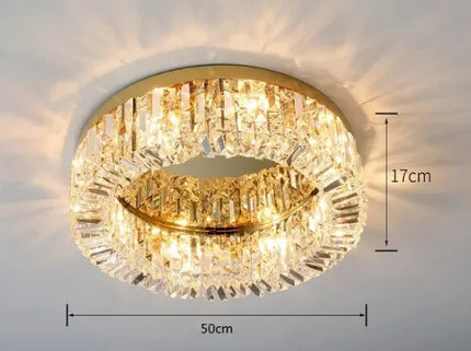 Lustre LED moderne en cristal doré et argenté pour intérieur — LZ4X9M