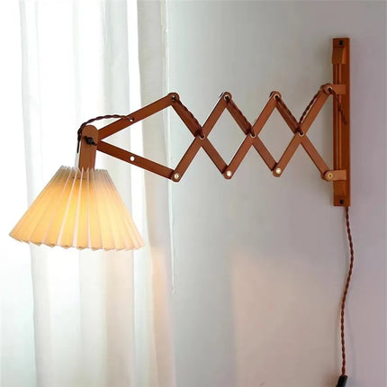 Applique murale LED télescopique style japonais en bois pour salon et chambre — LZ4QX9